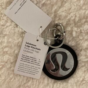 lululemon athletica Black and Silver Keychain